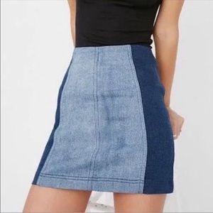 Free People Modern Femme Two Tone Skirt